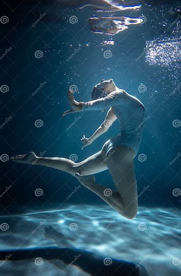 Underwater Footage Of Beautiful Girls In A Pair Synchronized Swimming Art Stock Image Image