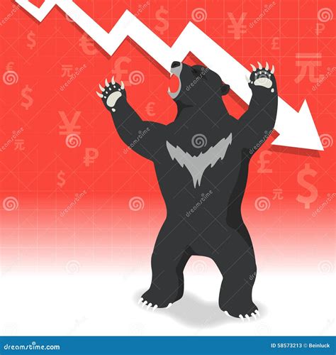 Bear Market Presents Downtrend Stock Market Concept Stock Vector
