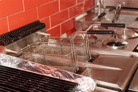 Deep Fryer Restaurant Kitchen Stock Photo Image Of Food Boiling