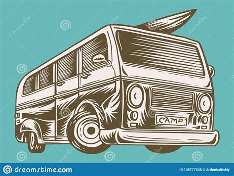 Muscle Car Or Vintage Transport Classic Retro Old School Van Poster
