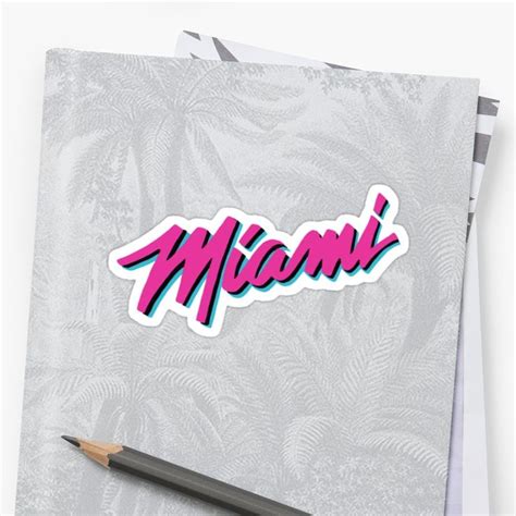 The font used for the title of the tv series is very similar to broadway d. 'Miami Heat Vice' Sticker by Nicmart | Miami heat, Stickers, Vice