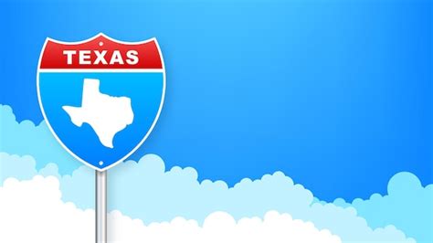 Premium Vector Texas Map On Road Sign Welcome To State Of Texas