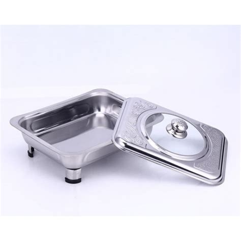 These handy and convenient trays prevent spills and make transporting dishes easy. Mytools 34cm x 28cm Embossed Stainless Steel Dining Buffet ...