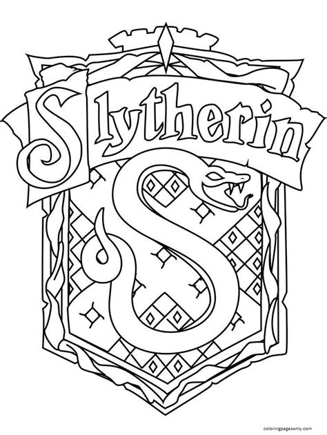 Slytherin Symbol Coloring Pages Harry Potter Coloring Pages