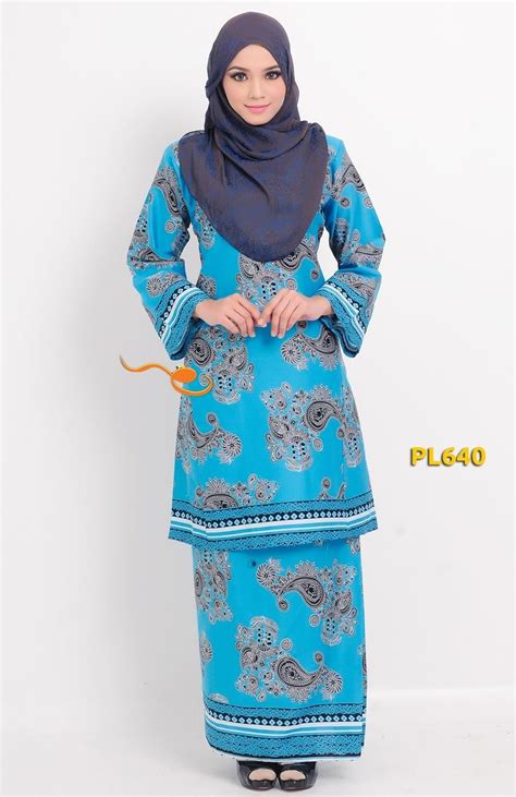 Baju Kurung Pahang Moden Pesak Gantung Blue Uzume Plazaar Baju