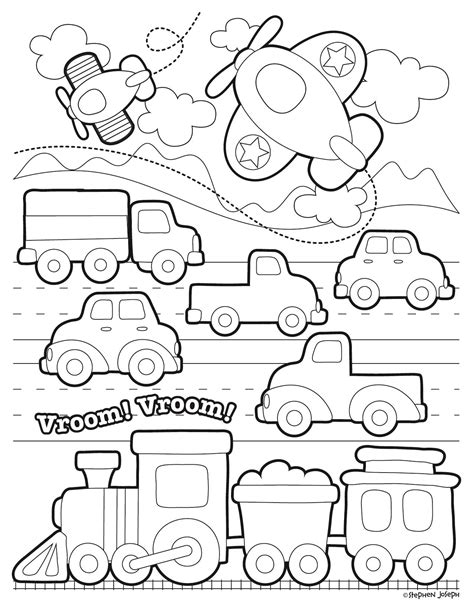 Transportation Coloring Page Printable And Free By Stephen Joseph