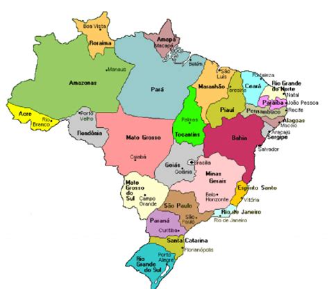 Map Of The Brazilian States And The Federal District Of Brasilia Download Scientific Diagram