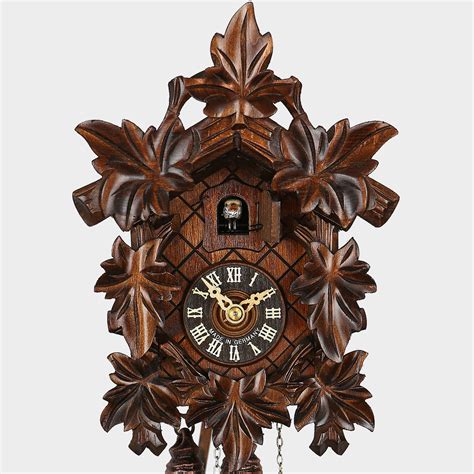 Original Cuckoo Clock Black Forest Carved Leaves Kuckucksuhren Shop