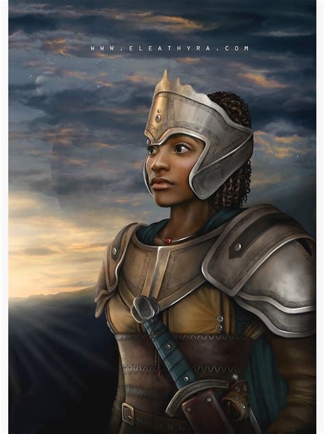 Female African American Warrior In Armor Original Art Digital Design
