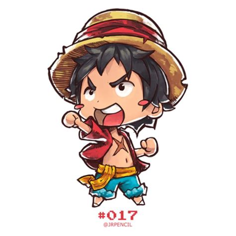 Luffy From One Piece Jr Pencil Anime Chibi Chibi Characters Chibi