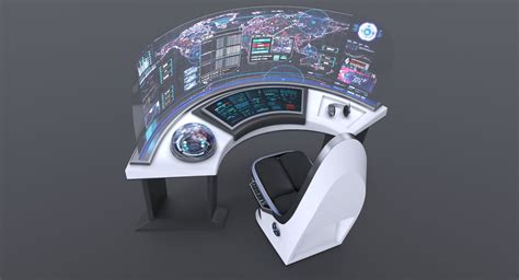 3d Model Of Conceptual Command Panel With Chair Aparatos Friki