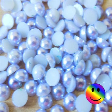 pearlescent lilac half pearls x 200 smileys glitter store