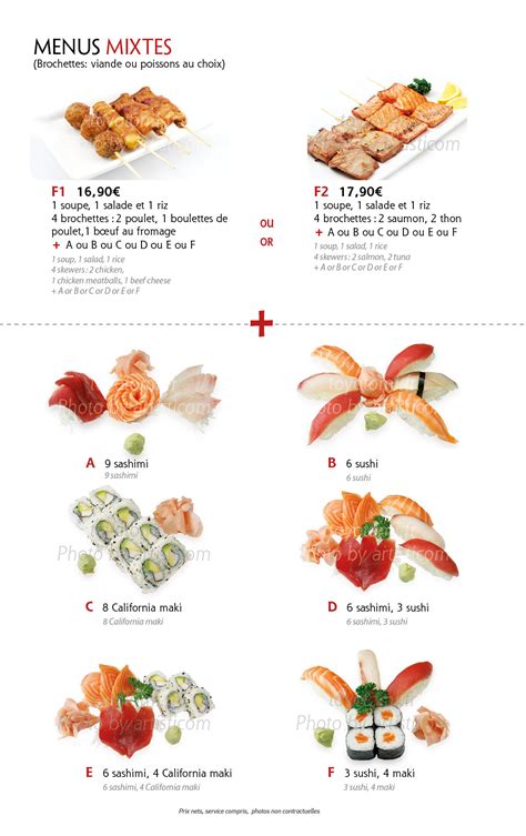 Menus Maki Sushi Sashimi Toyotomi