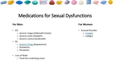 Men And Women Sexual Dysfunction Issues And Medications