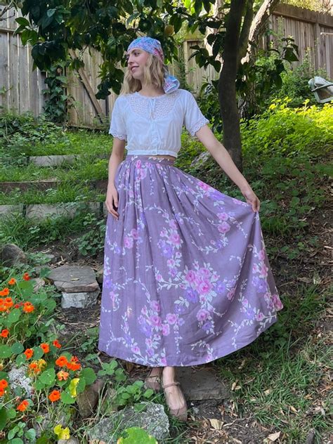 Vintage 60s Patchwork Quilted Maxi Skirt Boho Cottagecore Prairie