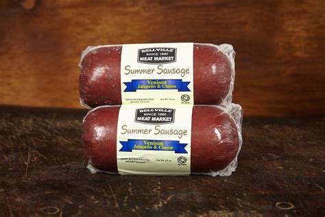 Jalapeño Cheese Pork And Venison Summer Sausage 22 Oz Bellville Meat Market