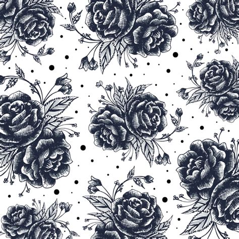 Black And White Floral Pattern Background Background Pattern Flower