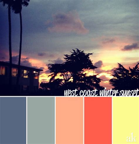 California Sunset Color Inspiration Neon Orange Yellow Gray Blue