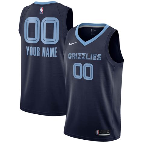 Mens Nike Navy Memphis Grizzlies Custom Swingman Jersey Icon Edition