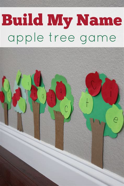 Build My Name Apple Tree Game Apple Activities Name Crafts Apple Theme