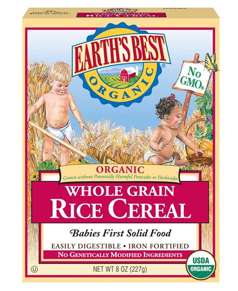 6 Pack Earths Best Organic Rice Infant Baby Cereal 8 Oz Box