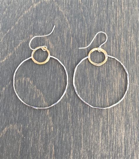 Silver And Gold Hoops Etsy