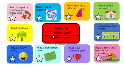 Eyfsks1 Book Week Reading Challenges Teaching Resources