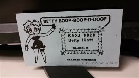 Cb Radio Qsl Postcard Kaxj 9920 Betty Boop Betty Hiatt 1970s Denver
