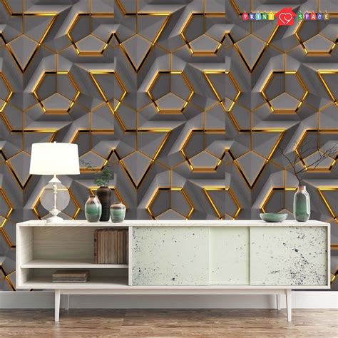 Download Gold Grey 3d Lattice Wallpaper Removable Texture Peel And By
