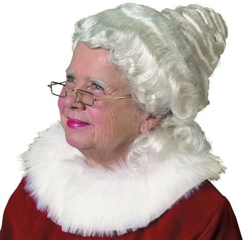 white wig old lady mrs santa claus christmas deluxe costume accessory new halloween costume