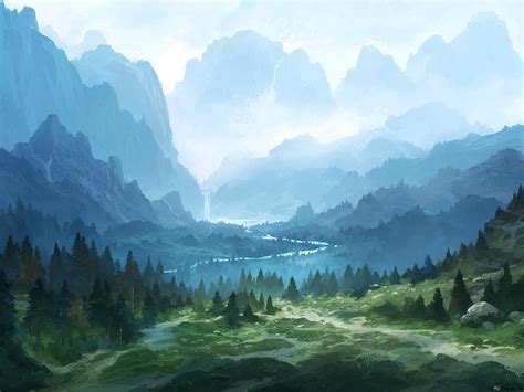 Artistic Landscape Green Mountain 4k Wallpaper Download