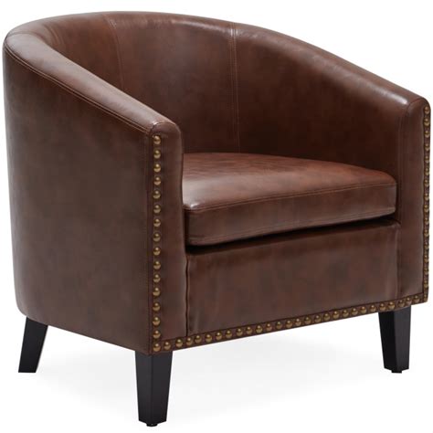 Today's leather and faux leather chairs have a fresh feel that is still timeless, but so much cooler than what you remember seeing in your we rounded up 10 great leather and faux leather chairs on amazon. Tub Barrel Accent Chair Faux Leather - Transitional ...