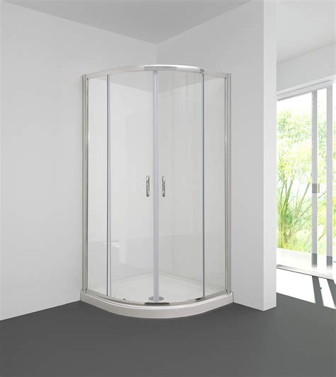 Blanc Hd 820x820 Corner Double Sliding Doors Round Shower In Chrome
