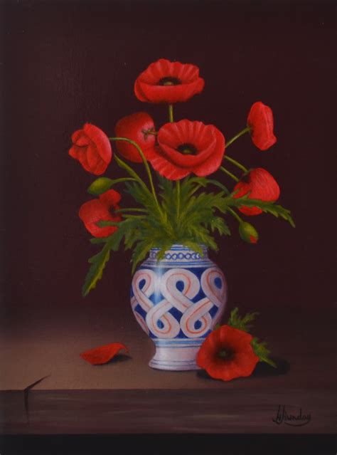 Red Poppies In A Vase Margo Munday Fine Art Classical And
