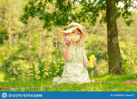 Happy Child Having Fun Playing In The Nature Park Stock Image Image