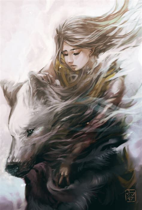Girl And Wolf By Vitellan On Deviantart