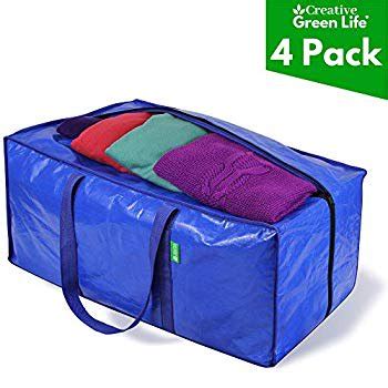 The recessed lids allow for stacking. Extra Large Storage and Moving Bags (4-Pack). Heavy Duty ...