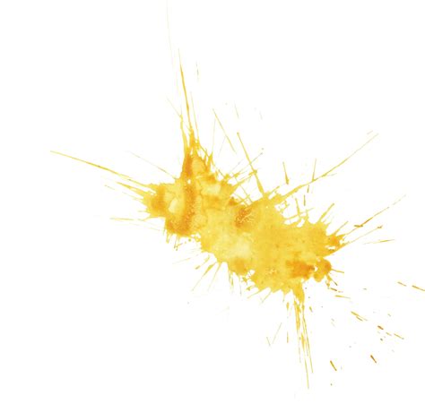 20 Yellow Watercolor Splatter Png Transparent