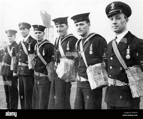 Royal Navy World War Two Petty Officers And Men Following The Award Of