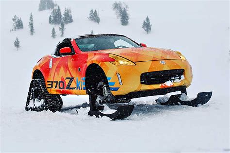 Nissan Replaces A 370zs Wheels With Skis And Tracks Calls It 370zki