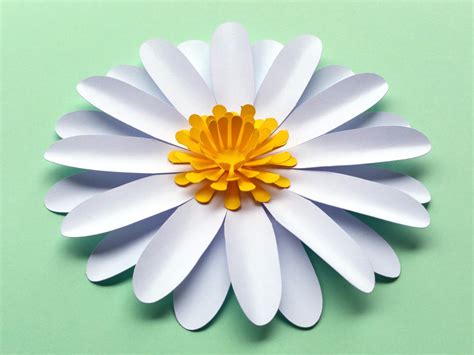 Download Easy DIY Daisy / Gerbera Paper Flower Template SVG and PDF ...