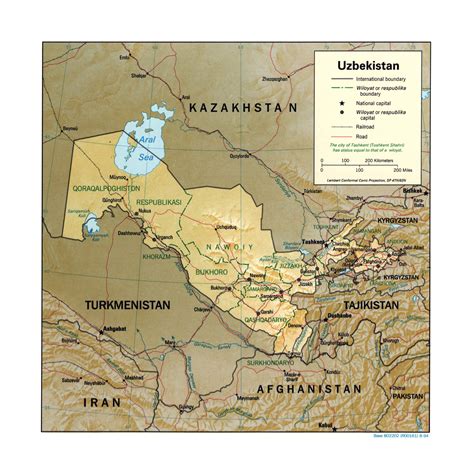 Large Detailed Political And Administrative Map Of Uzbekistan With