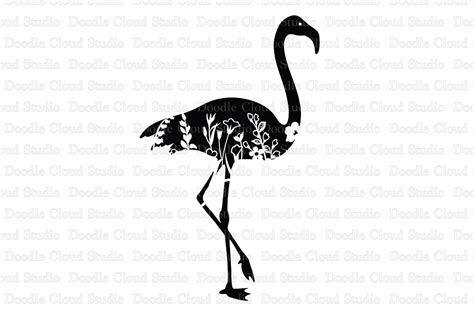 Floral Flamingo Svg Flamingo Clipart By Doodle Cloud Studio Thehungryjpeg