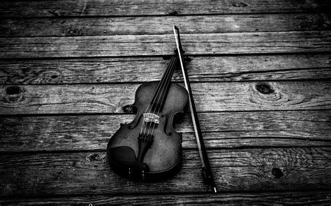 Download Wallpaper 3840x2400 Violin Bw Violin Bow Musical Instrument