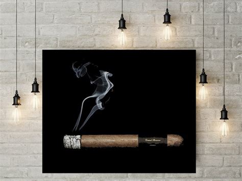 Cigar Painting Cigar On Canvas Cigar Print Cigar Picture Man Cave