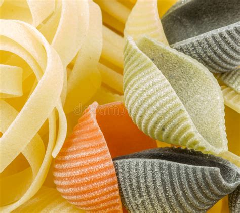 Closeup Shoot Of Different Types Of Pasta Stock Photo Image Of