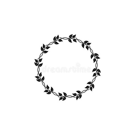 Circular Twigs And Leaves Logo Template Stock Vector Illustration Of