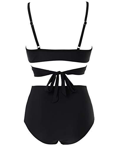 suuksess women wrap bikini set push up high waisted 2 piece swimsuits m black apparel