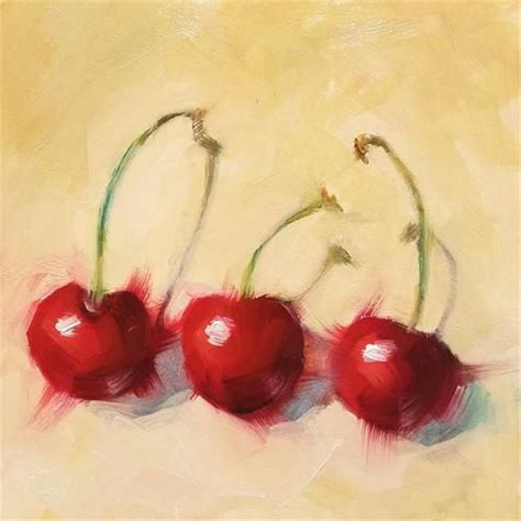 Cherries Original Fine Art By Cindy Haase Painting Still Life Still