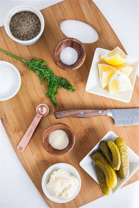 Homemade tartar sauce with lemon is so much fresher tasting than store bought and just plain easy to make. Easy Homemade Tartar Sauce Recipe | The Rustic Foodie